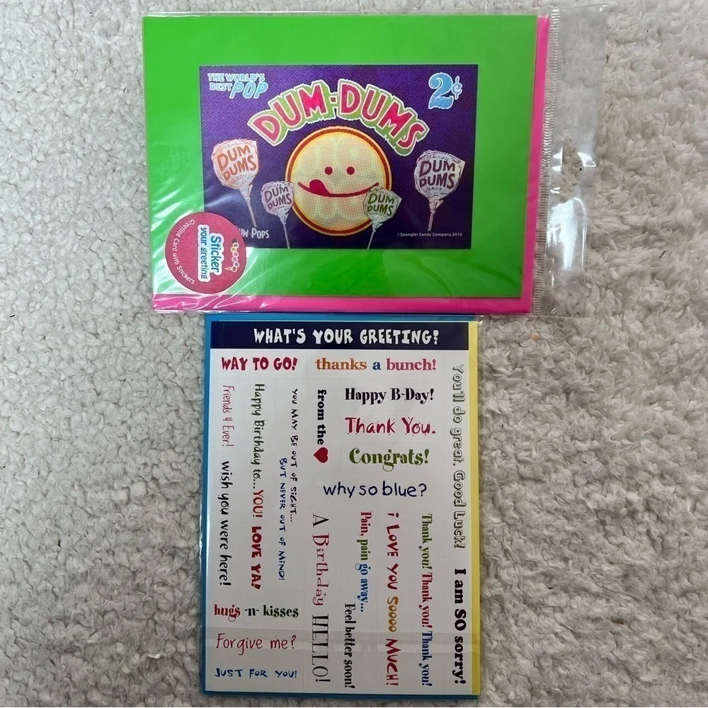 iScream 3D Lenticular/Double Sided Sticker Greeting Card Bundle of 4